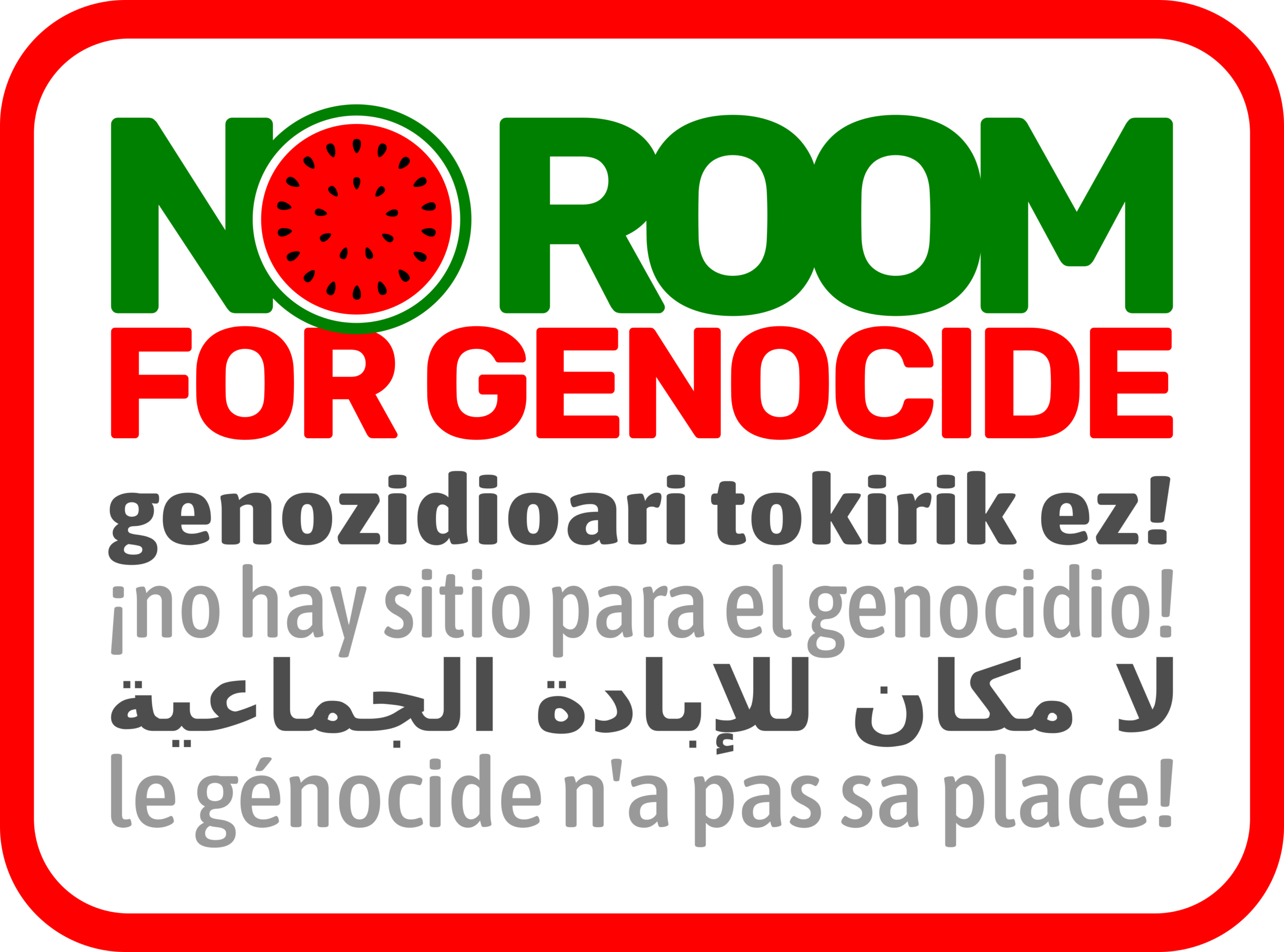 No Room For Genocide stickerra