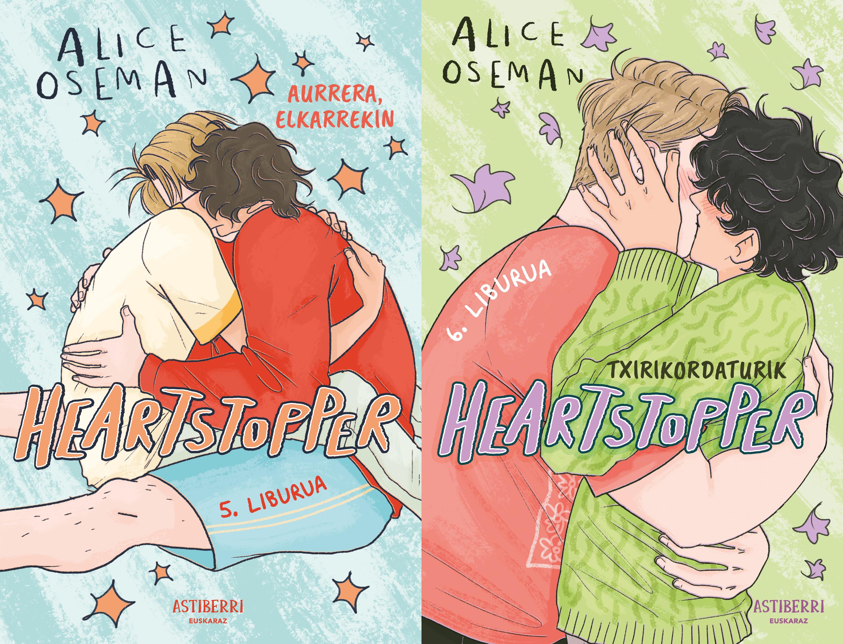 Heartstopper saileko 5 eta 6 komikien azalak