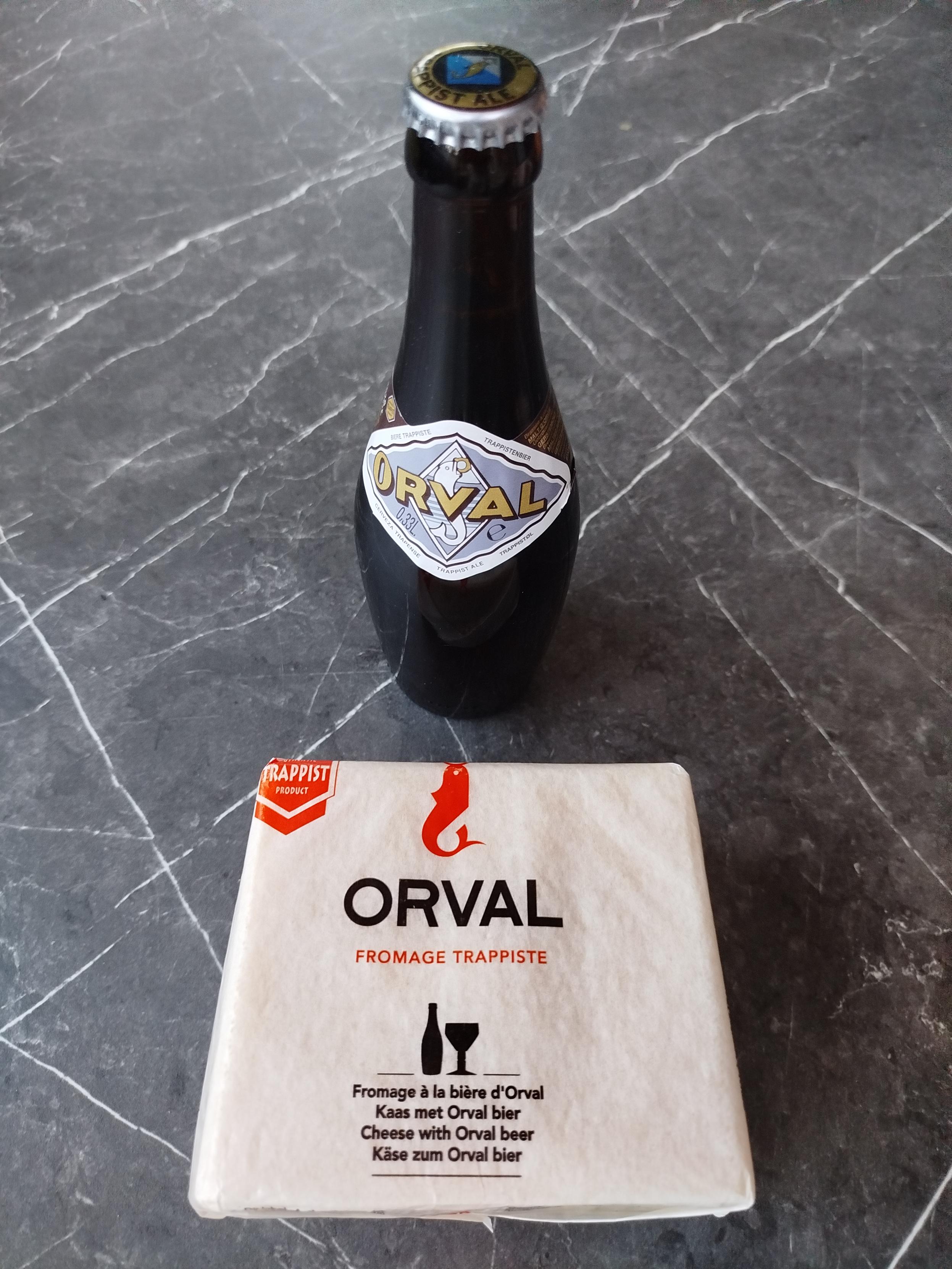 Orval abadiako garagardoa eta gazta.