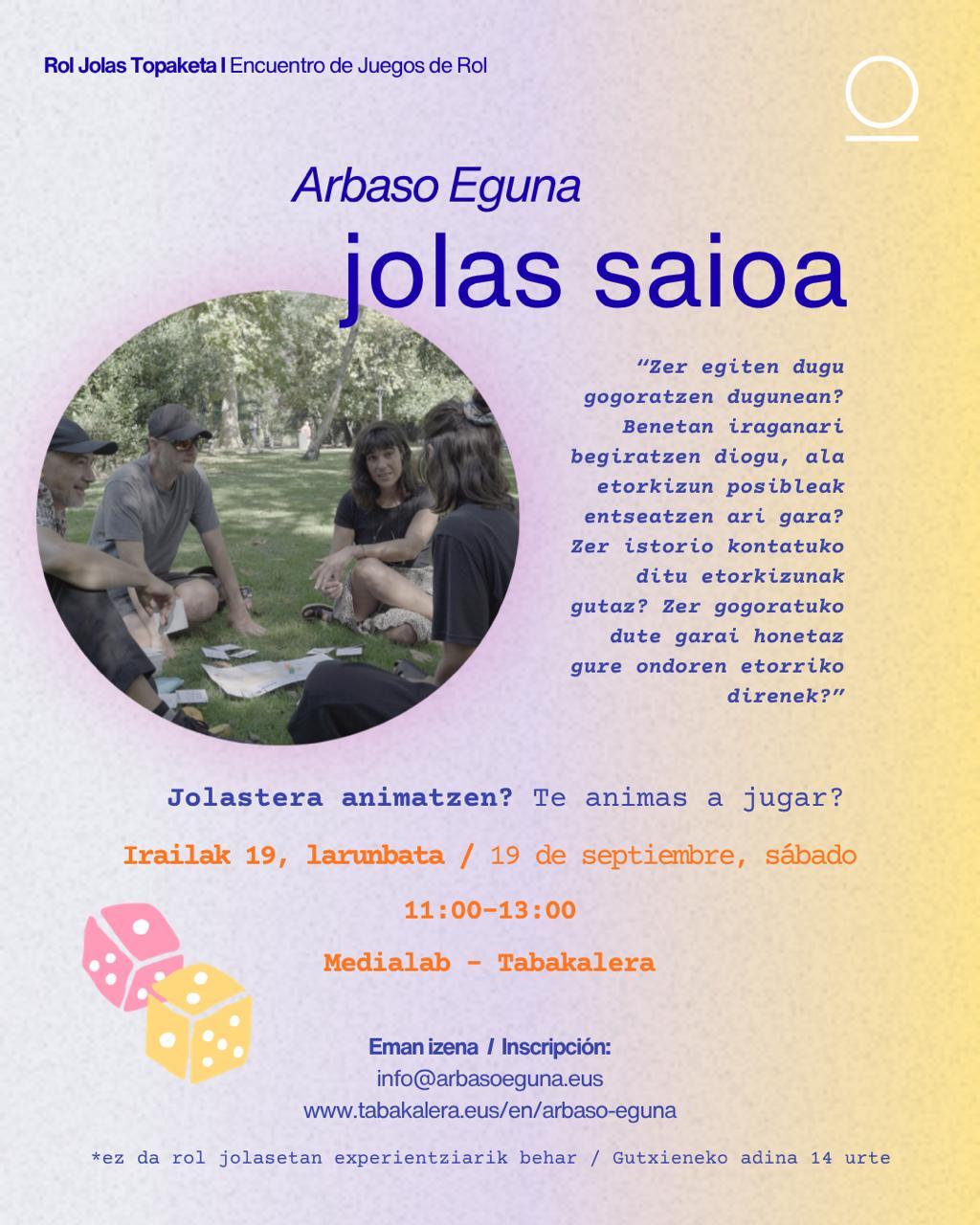 arbaso eguna jolasaren saio bat donostiako tabakaleran, irailaren 19an 11:00